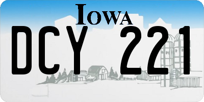IA license plate DCY221