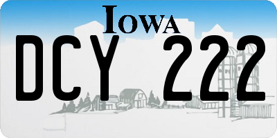 IA license plate DCY222