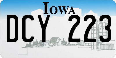 IA license plate DCY223