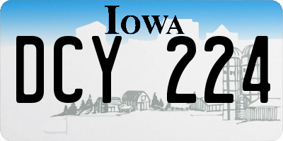 IA license plate DCY224