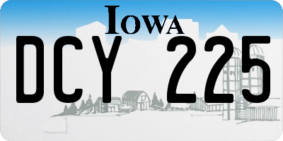 IA license plate DCY225