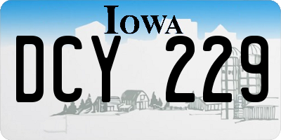 IA license plate DCY229
