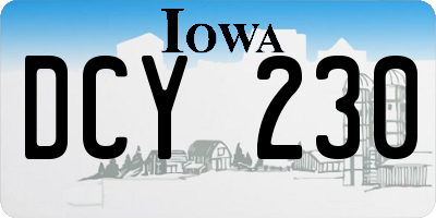 IA license plate DCY230