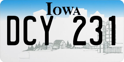 IA license plate DCY231