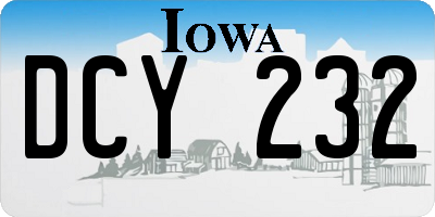 IA license plate DCY232
