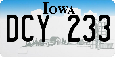IA license plate DCY233
