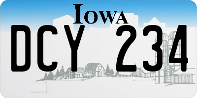IA license plate DCY234