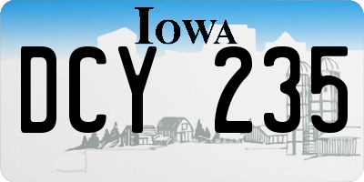 IA license plate DCY235
