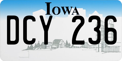 IA license plate DCY236