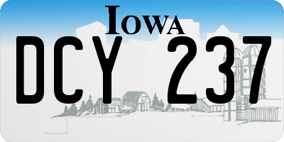IA license plate DCY237