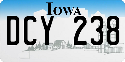 IA license plate DCY238
