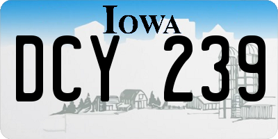 IA license plate DCY239