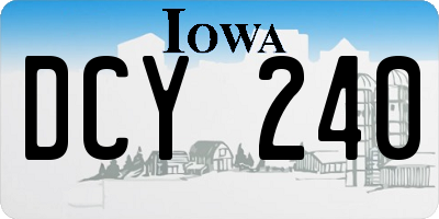 IA license plate DCY240