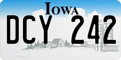 IA license plate DCY242