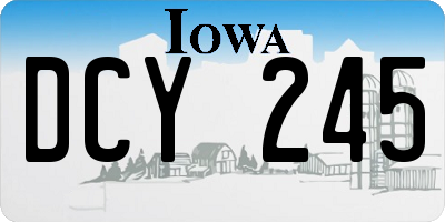 IA license plate DCY245