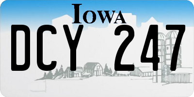 IA license plate DCY247