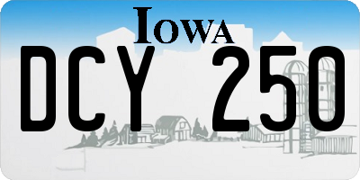 IA license plate DCY250