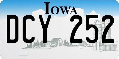 IA license plate DCY252