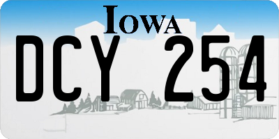IA license plate DCY254