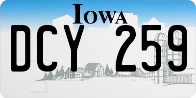 IA license plate DCY259