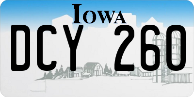 IA license plate DCY260