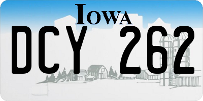 IA license plate DCY262