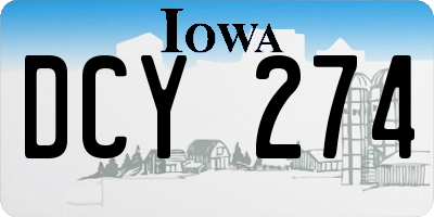 IA license plate DCY274