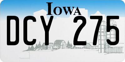 IA license plate DCY275