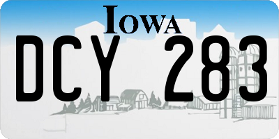 IA license plate DCY283