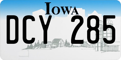 IA license plate DCY285