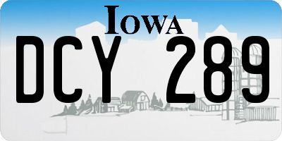 IA license plate DCY289