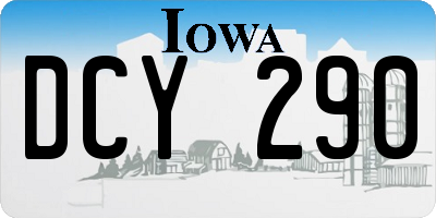 IA license plate DCY290
