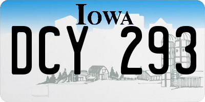 IA license plate DCY293