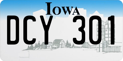 IA license plate DCY301