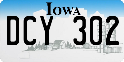 IA license plate DCY302