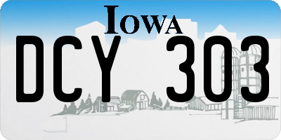 IA license plate DCY303