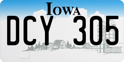 IA license plate DCY305