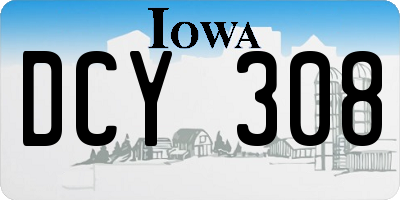 IA license plate DCY308