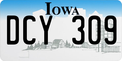 IA license plate DCY309