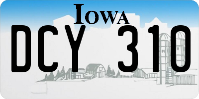 IA license plate DCY310