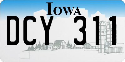IA license plate DCY311