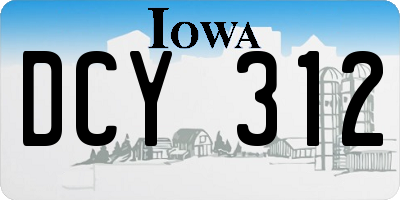 IA license plate DCY312