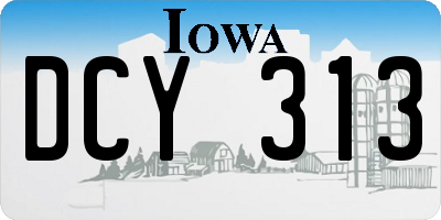 IA license plate DCY313