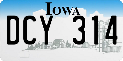 IA license plate DCY314