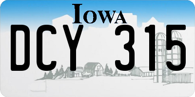 IA license plate DCY315
