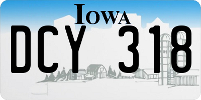 IA license plate DCY318