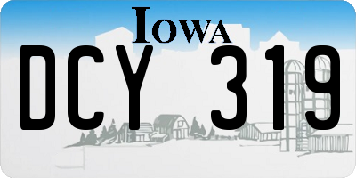 IA license plate DCY319