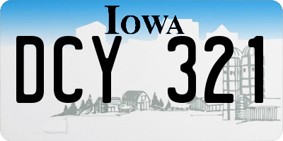 IA license plate DCY321