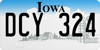 IA license plate DCY324