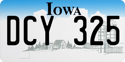 IA license plate DCY325